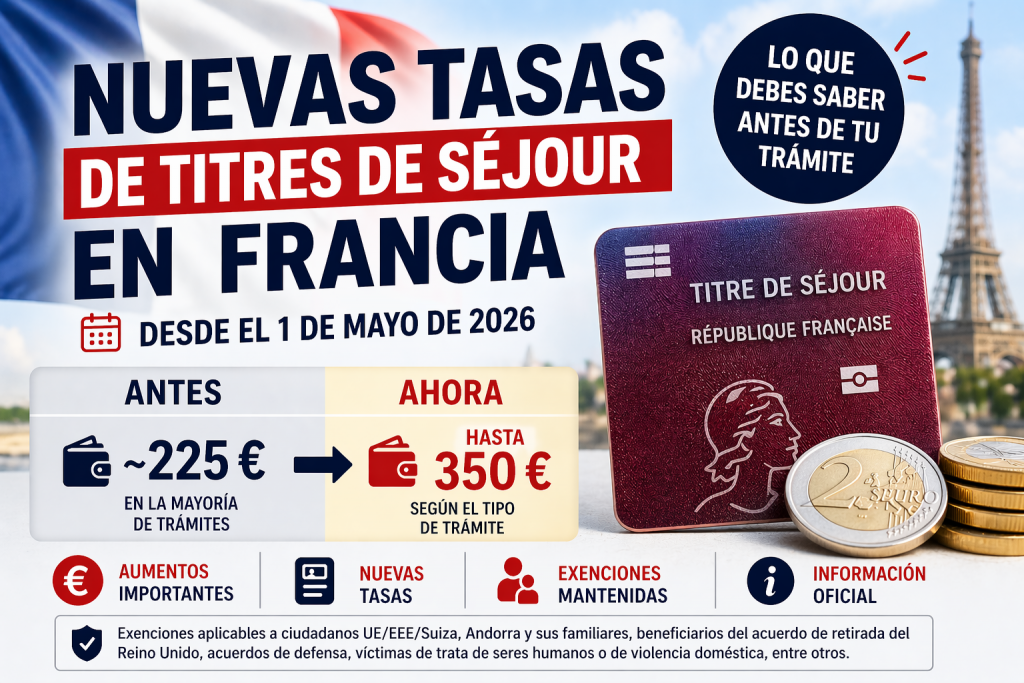 Francia aumenta el precio de los permisos de residencia.